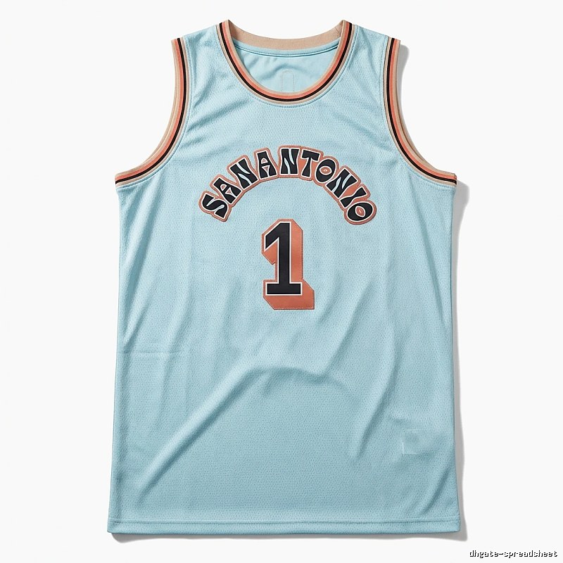 Spurs Wembanyama light blue jersey