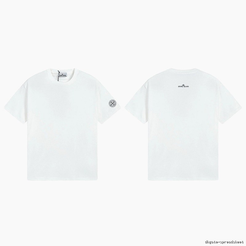 Stone Island Badge Minimalist Style White Short-sleeve T-shirt