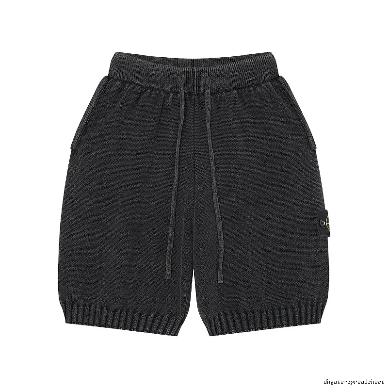 Stone Island Classic Street Style Carbon Black Knit Shorts