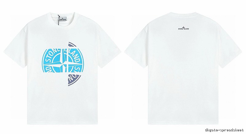 Stone Island Compass Print Cool Trendy Style White T-Shirt