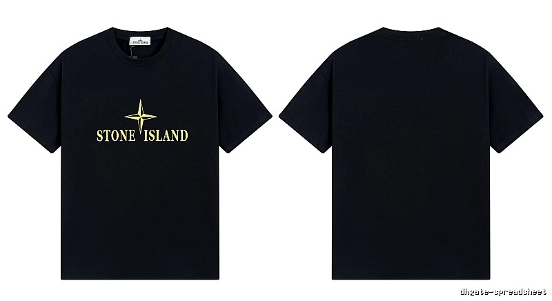 Stone Island Compass Print Street Style Black T-Shirt