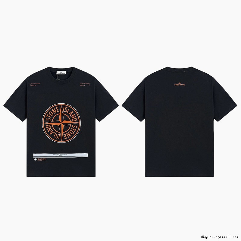 Stone Island Compass Techwear Style Black Short Sleeve T-Shirt