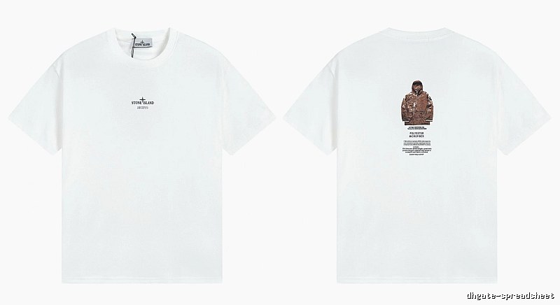 Stone Island Printed Functional Style White Short Sleeve T-shirt
