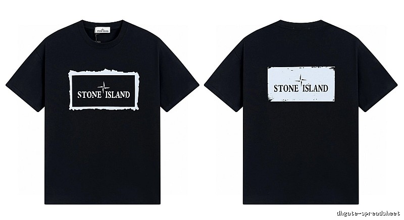 Stone Island Printed Street Style Black T-Shirt