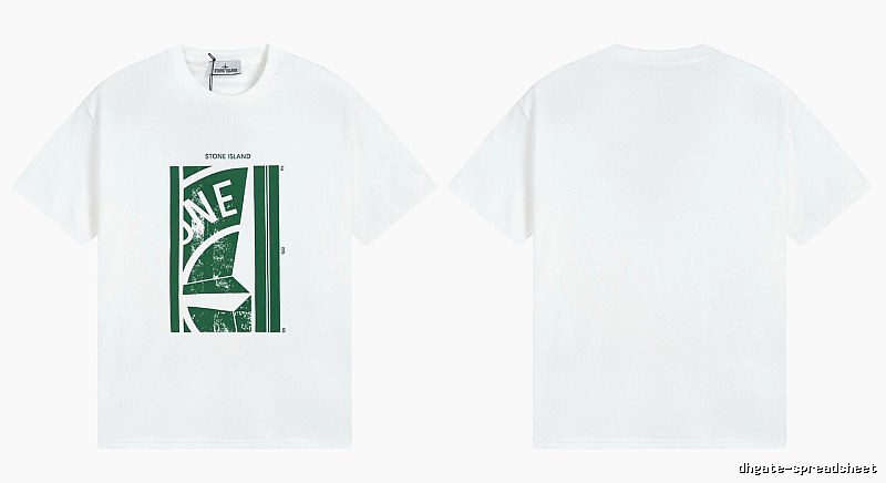 Stone Island Printed Street Style White Short Sleeve T-Shirt