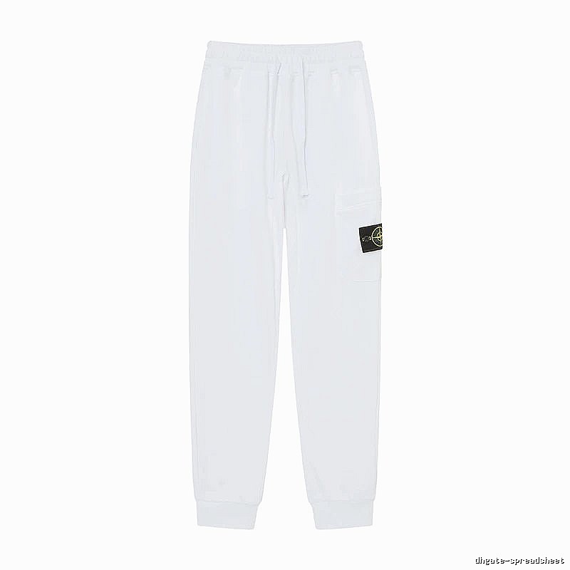 StoneIsland Badge Workwear Style White Sweatpants