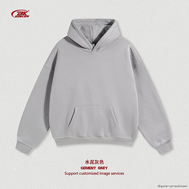 Streetwear Pullover hoodie Navy Blank Kangaroo with Practical Shape
