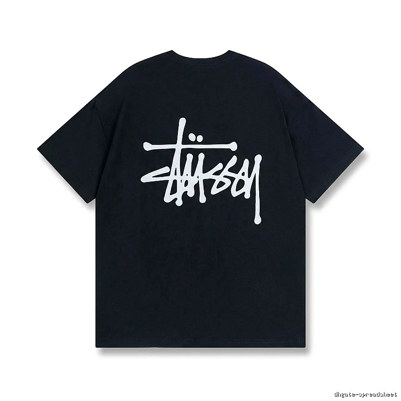Stussy basic street style black T-shirt