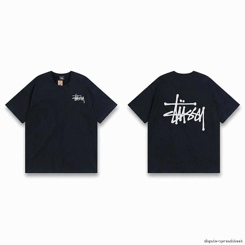 Stussy basic style simple black T-shirt