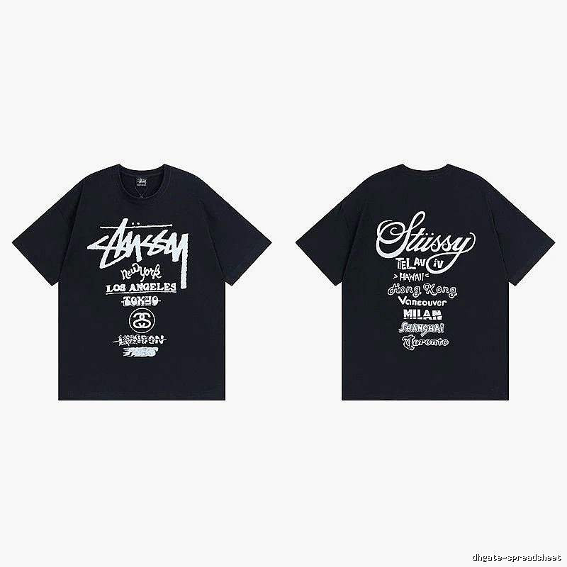 Stussy Black Spider Graphic T-Shirt Bold Graphic Logo