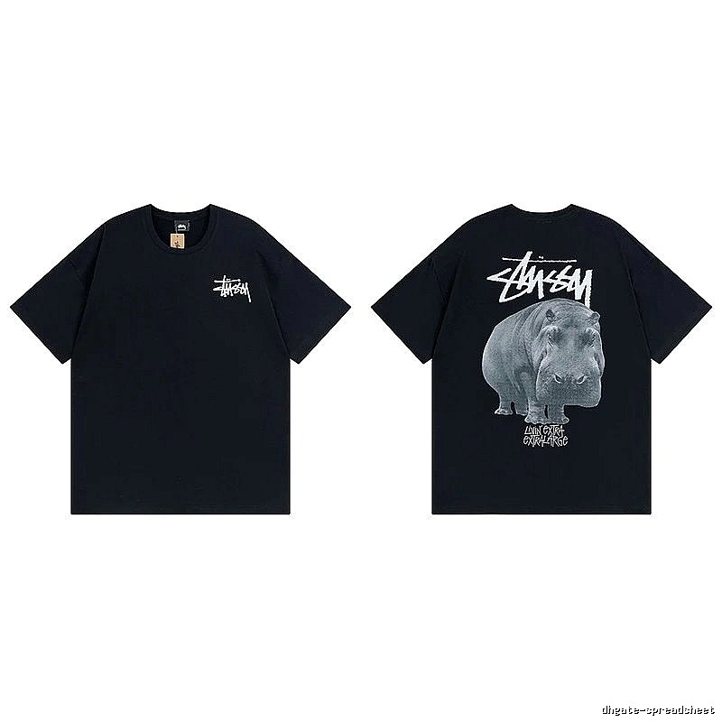 Stussy Black Spider Graphic T-Shirt Match Day Logo