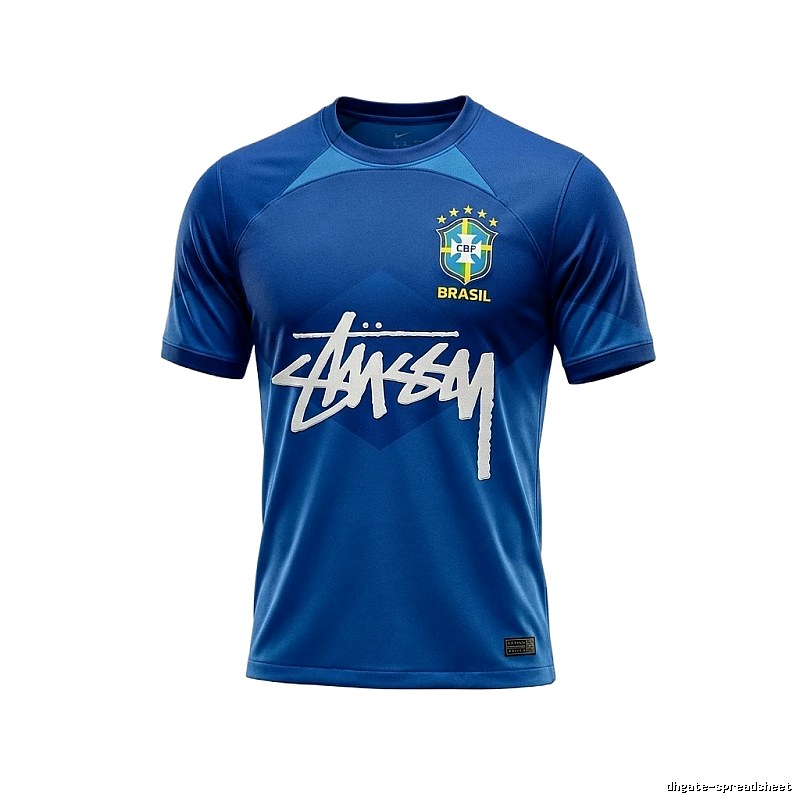Stussy Brazil Co-branded Blue T-shirt