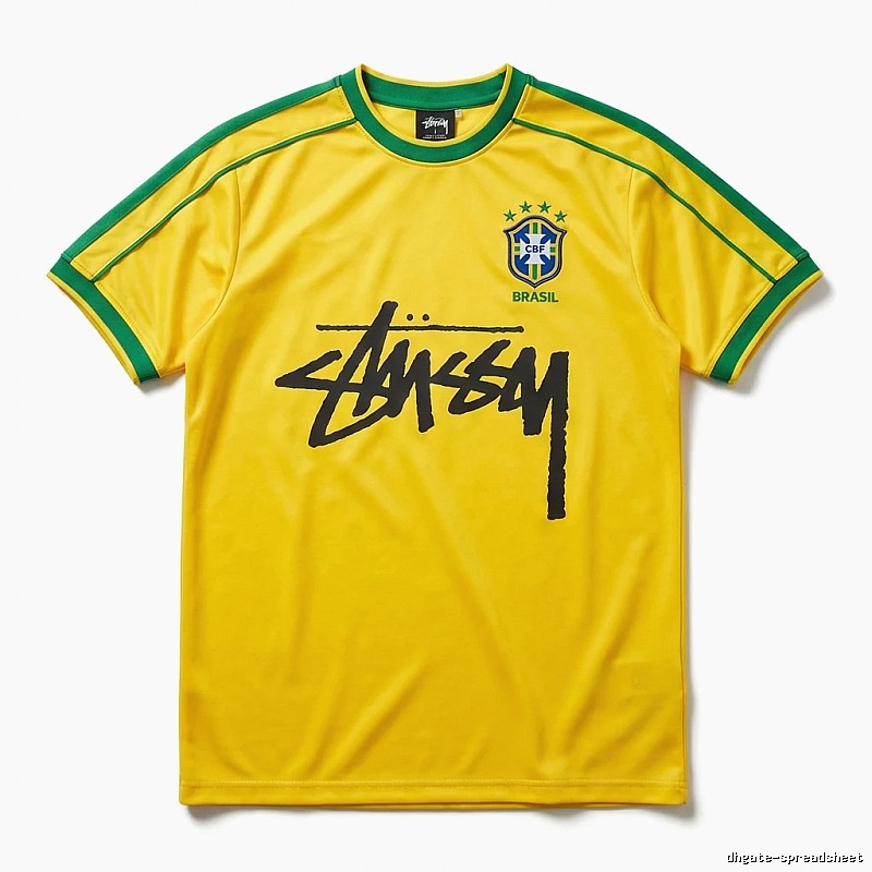 Stussy Brazil Team Style Yellow T-shirt