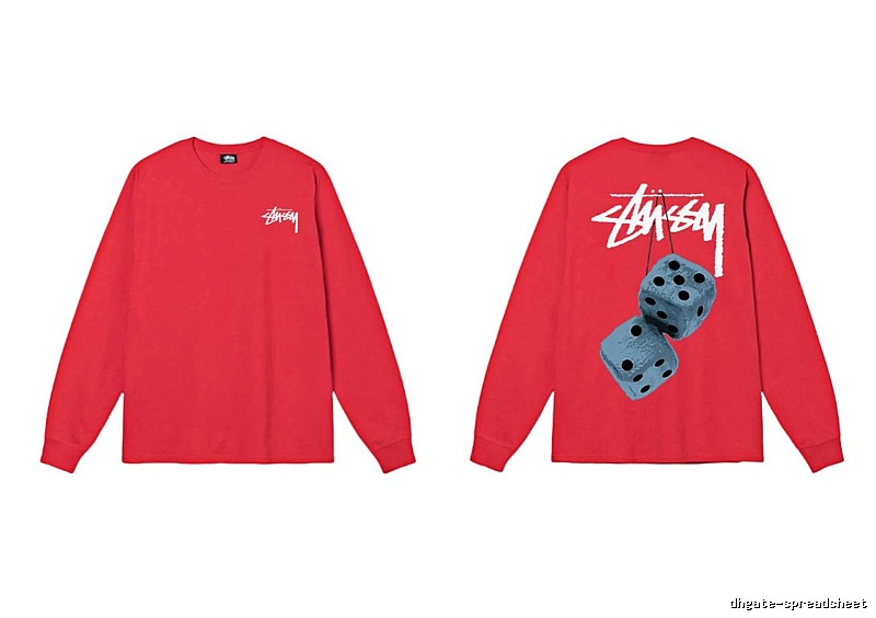 Stussy dice pattern red long-sleeved shirt