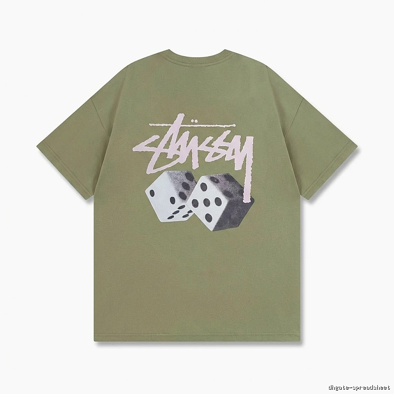 Stussy Dice Trend Brand Olive Green T-shirt