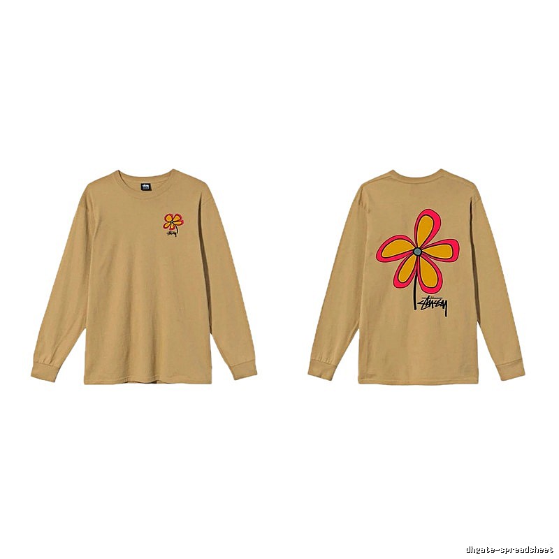 Stussy Floral Casual Khaki Long-Sleeve