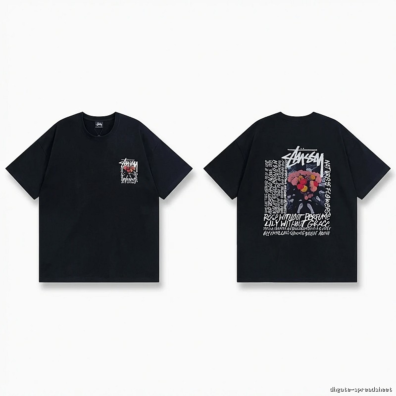Stussy Floral Style Black T-shirt