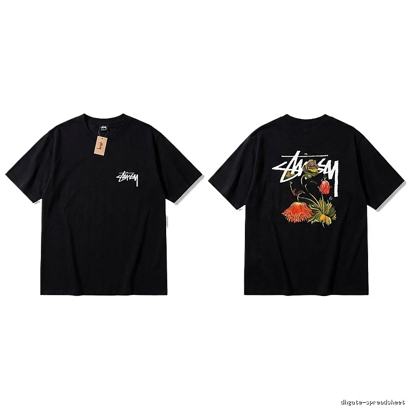 Stussy Floral Style Black T-shirt