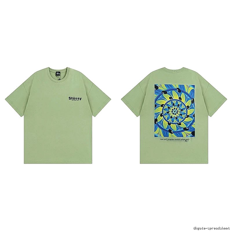 Stussy Green Spider Graphic T-Shirt Outdoor Days Logo