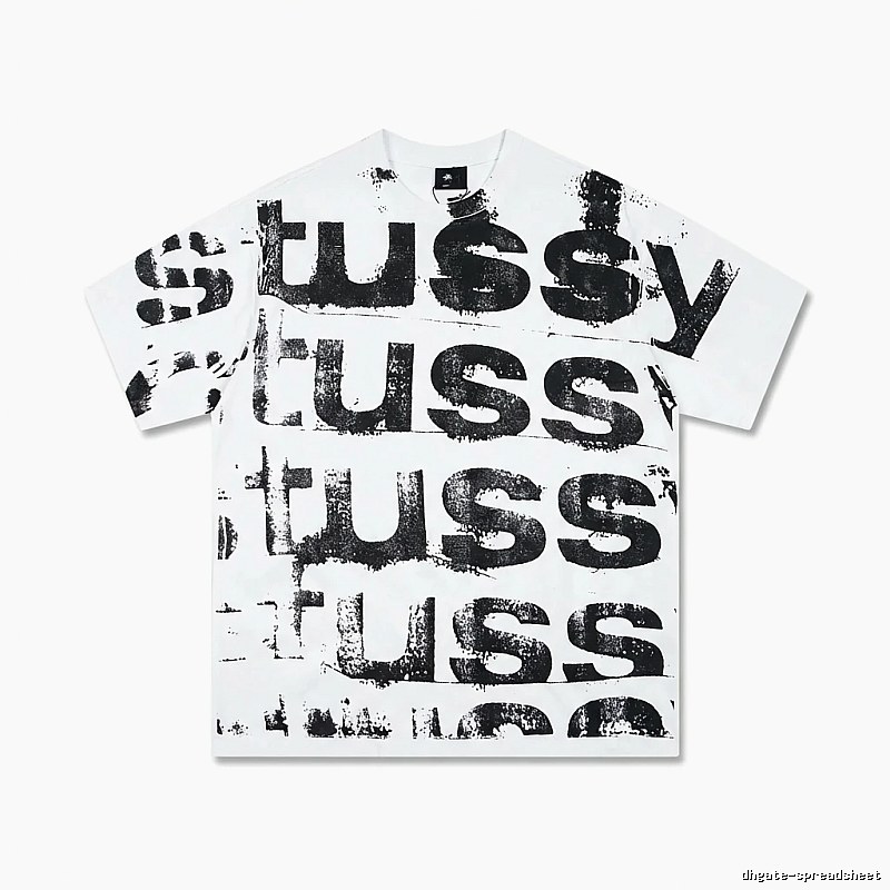 Stussy letter print white T-shirt