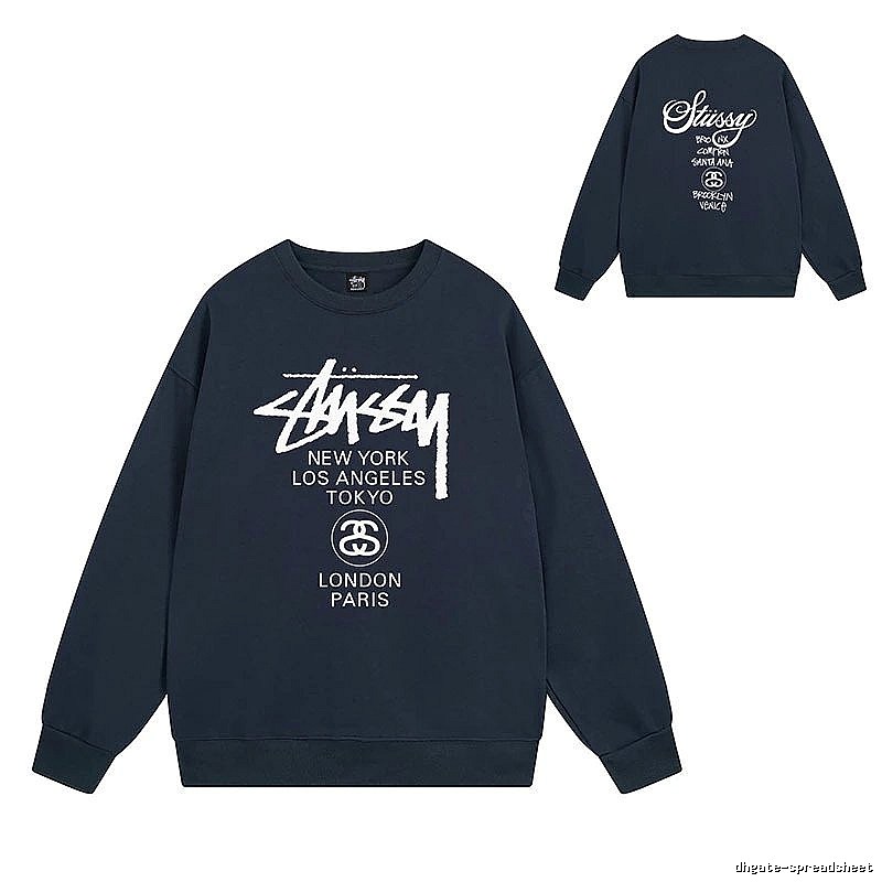 Stussy Navy Style 541 Graphic SweatShirt Sport Casual