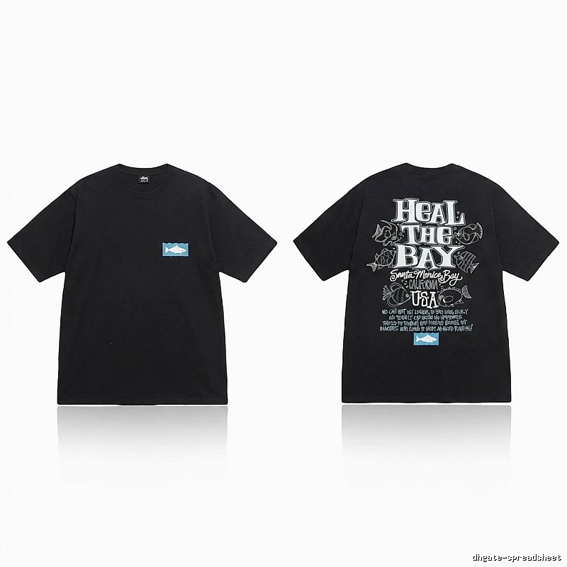 Stussy retro-style black short-sleeve