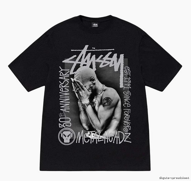 Stussy Statement Graphic T-shirt Black White Stussy for Easy Pairing