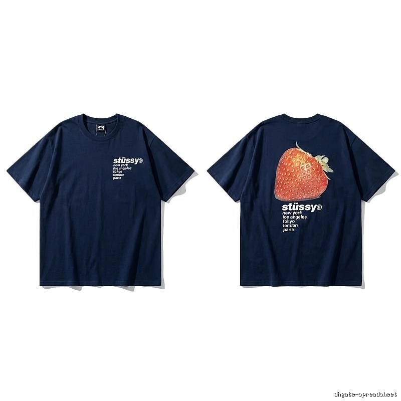 Stussy Strawberry Print Style T-shirt