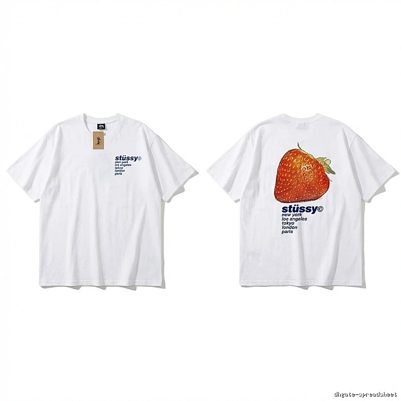 Stussy Strawberry Print White T-shirt