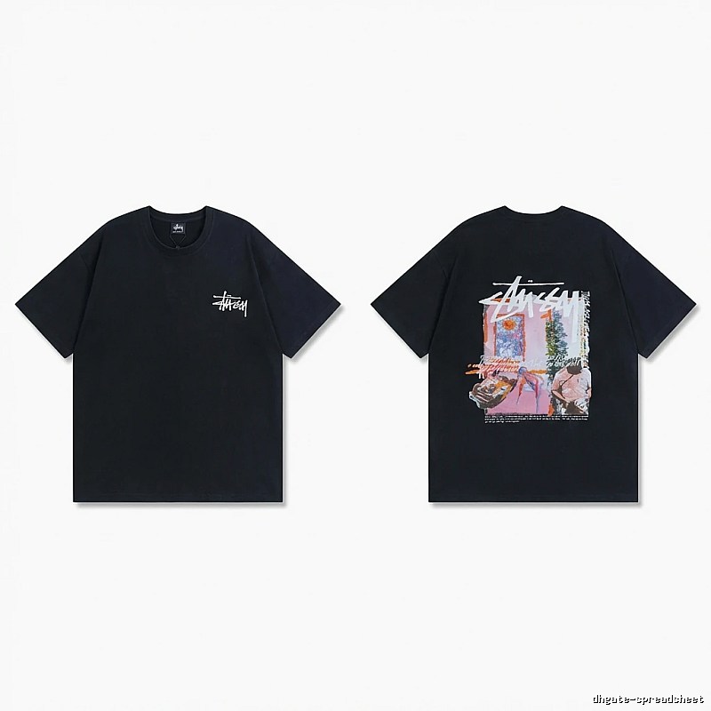 Stussy trendy style black T-shirt