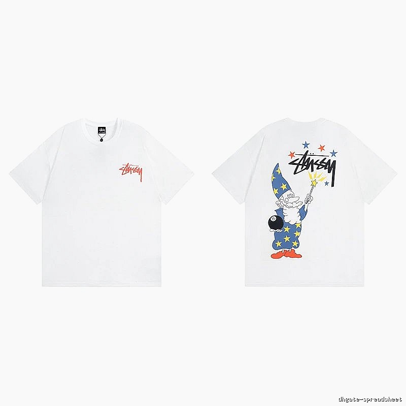 Stussy White Spider Graphic T-Shirt Active Casual Logo
