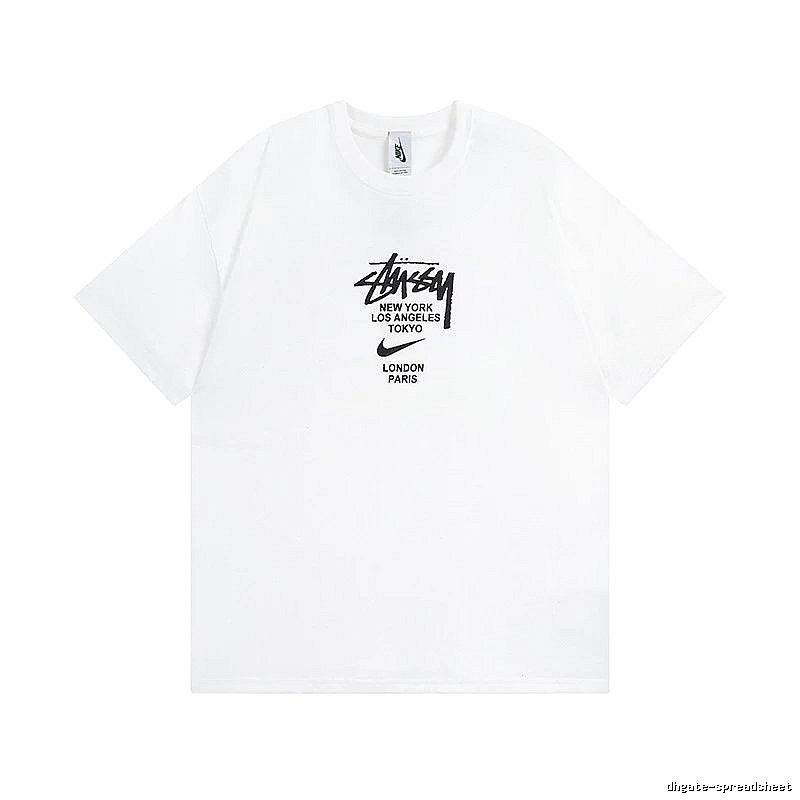 Stussy White Spider Graphic T-Shirt Airport Outfit Logo