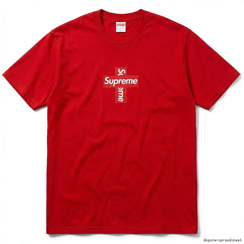 Supreme Cross Simple Style Red Clothes
