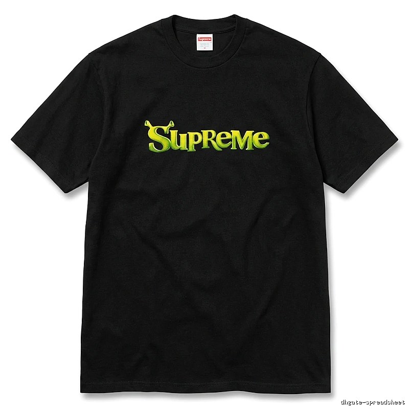 Supreme Letter Style Black T-shirt