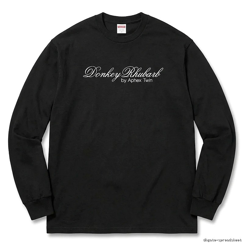 Supreme Print Retro Style Black Long-sleeve Shirt