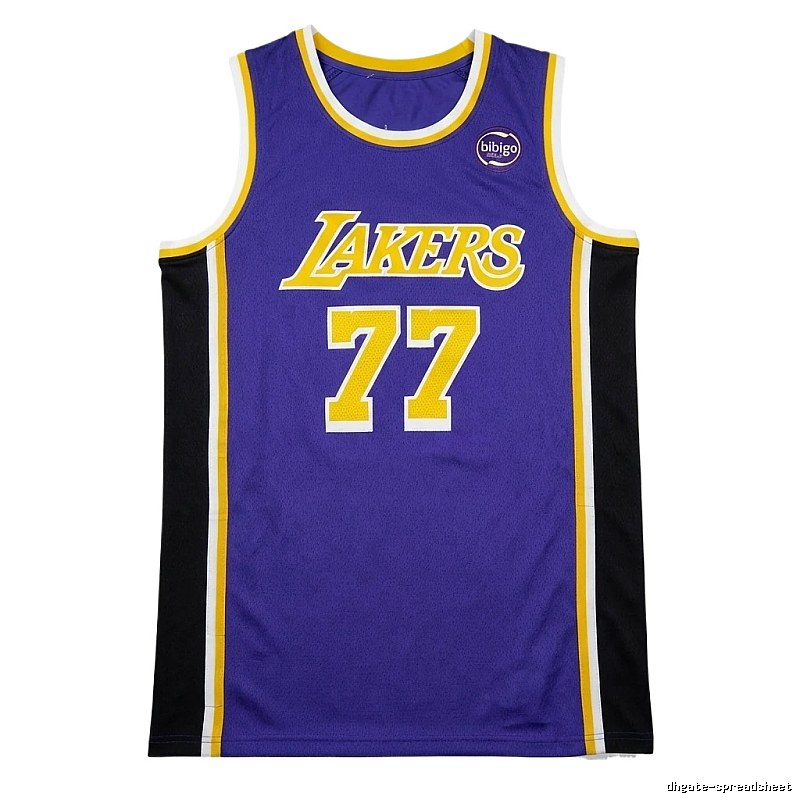 The No. 77 purple basketball jersey of the Lakers.