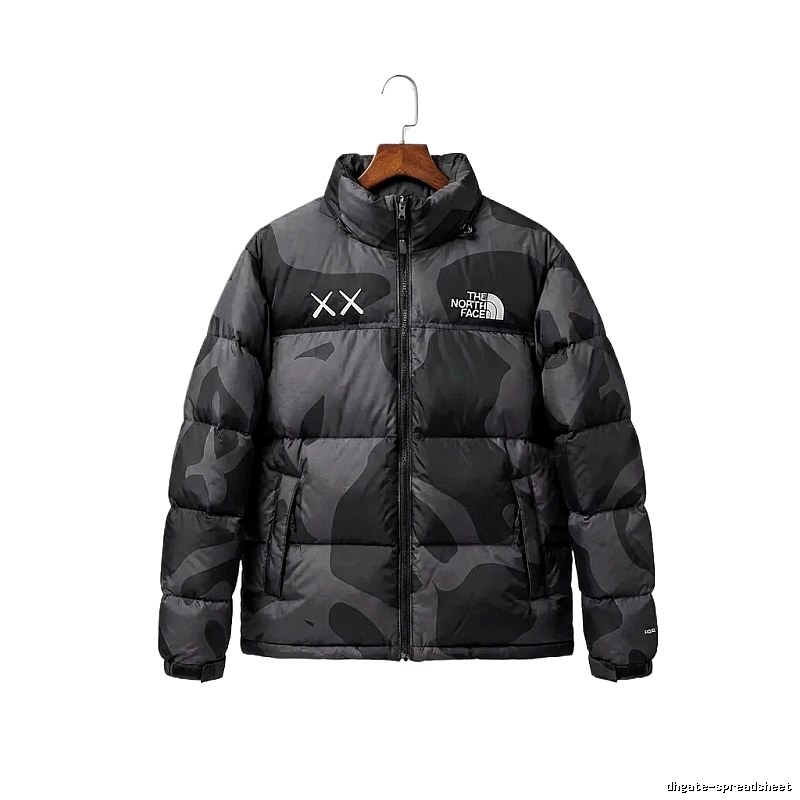 The North Face camouflage-style down jacket (black)