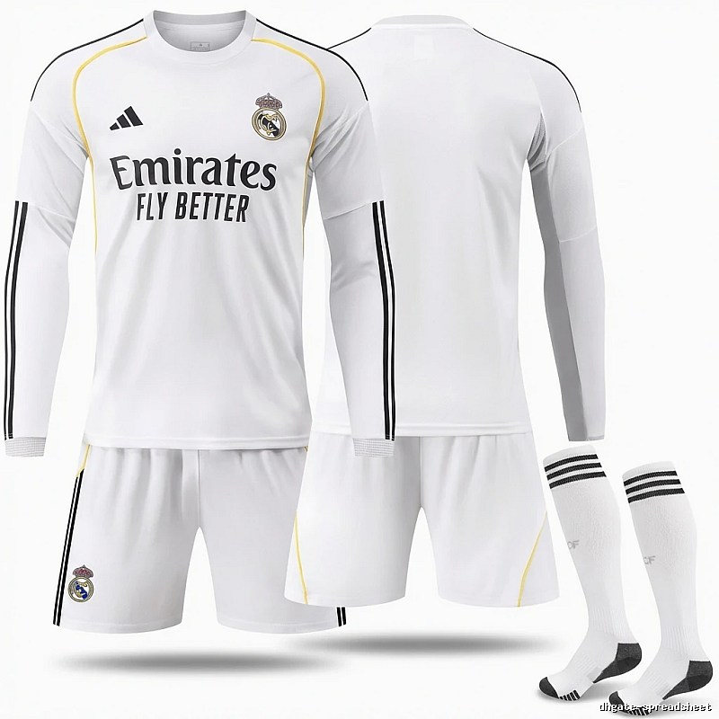 The sporty white jersey of Real Madrid.