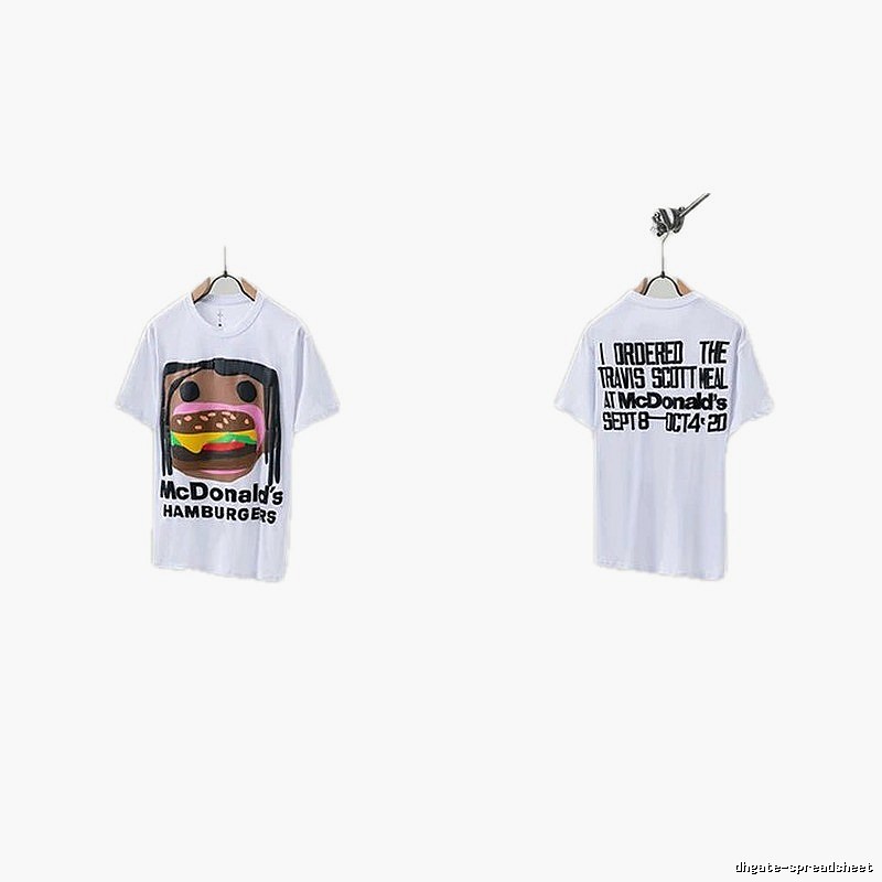 Travis Scott x McDonald's Co-branded Street Style White T-shirt