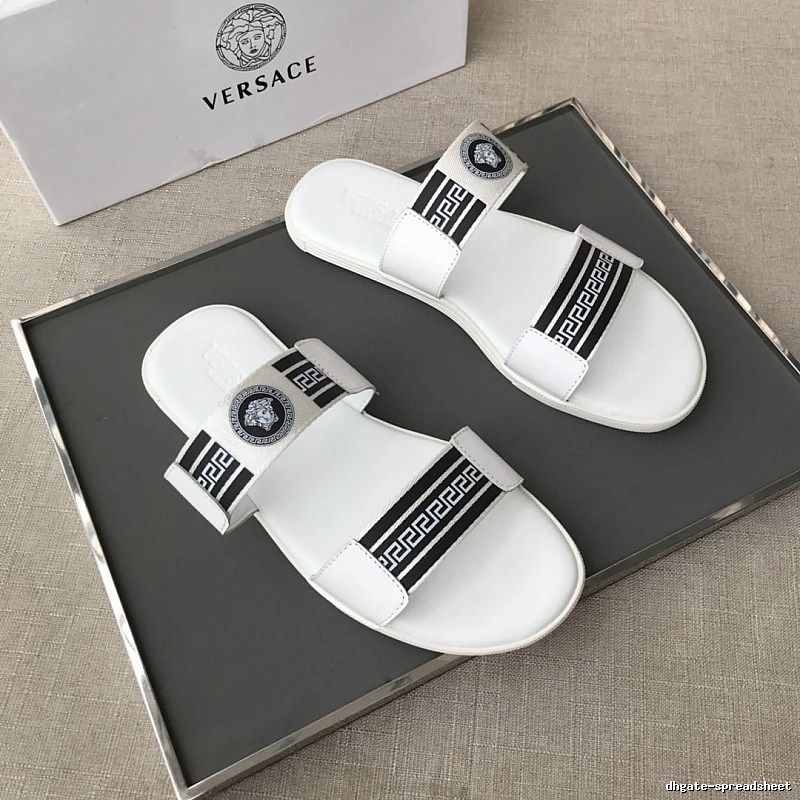 Versace Medusa Trendy Streetwear Style White Slides