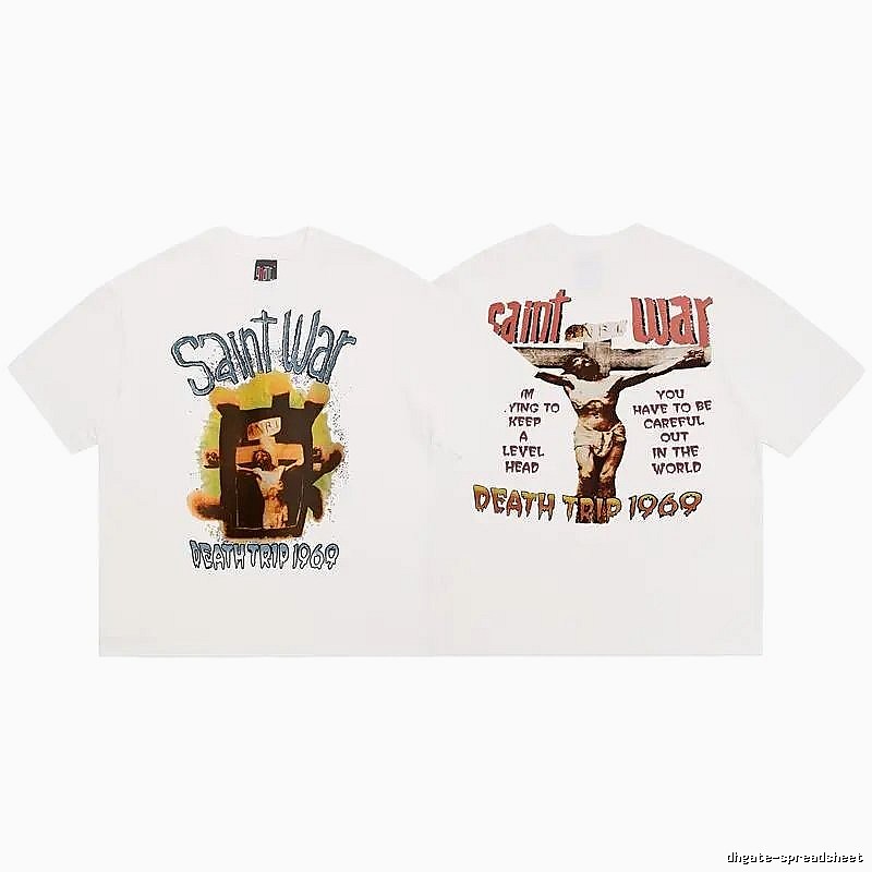 Vintage SAINT Jesus Printed White T-Shirt