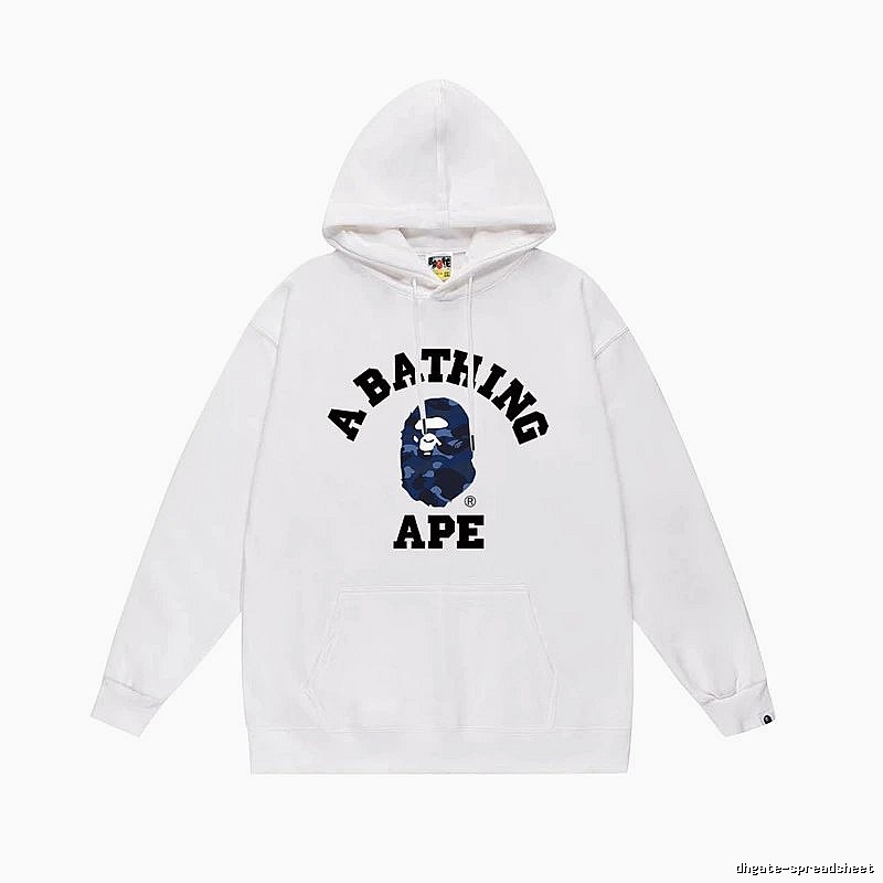 White hoodie with Bape Ape Head print