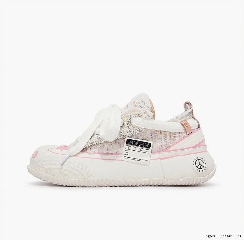 Xvessel Tweed Pink and White Sneakers
